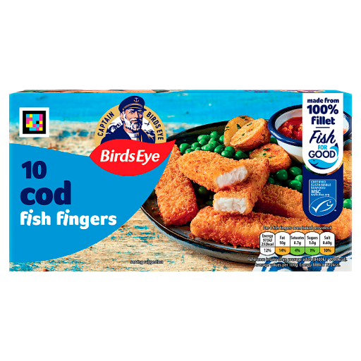 Birds Eye 10 Breaded Cod Fish Fingers 280g