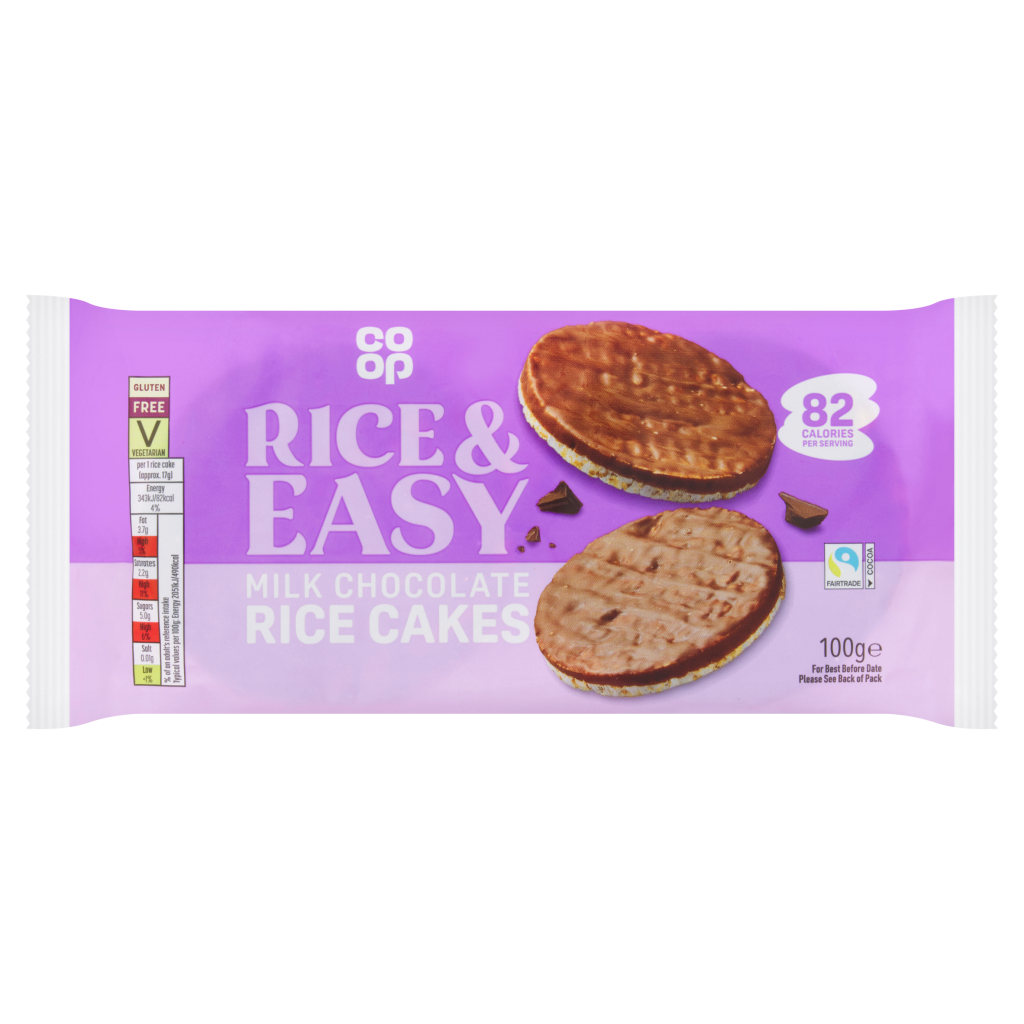 Co-op Rice & Easy Milk Chocolate Rice Cakes 100g | Co-op delivery