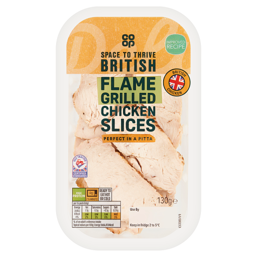Co-op Space to Thrive British Flame Grilled Chicken Slices 130g