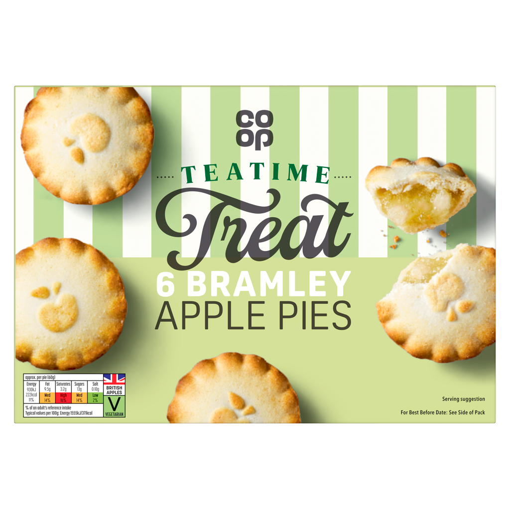 apple pie 6 cigarettes Co-op Time Treat 6 Tea Bramley Apple Pies