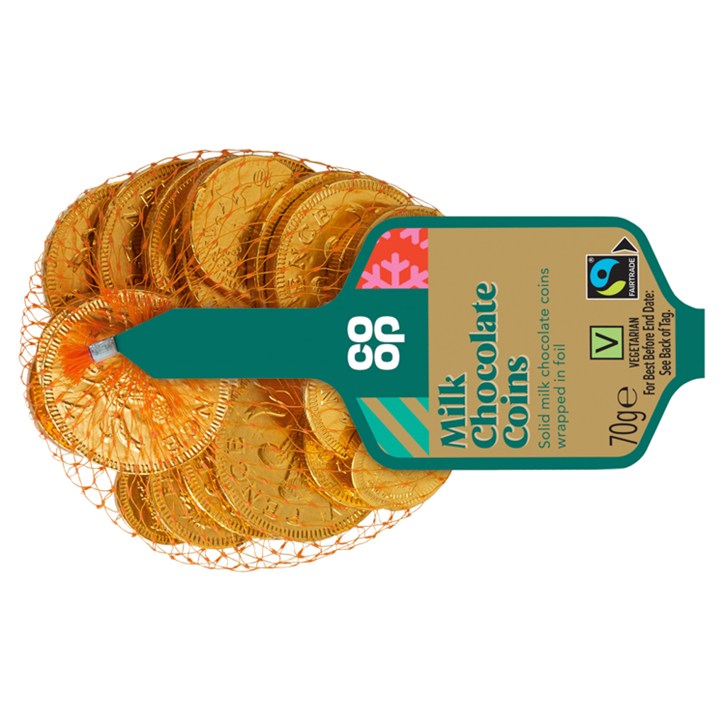 Co-op Milk Chocolate Coins 70g | Co-op delivery
