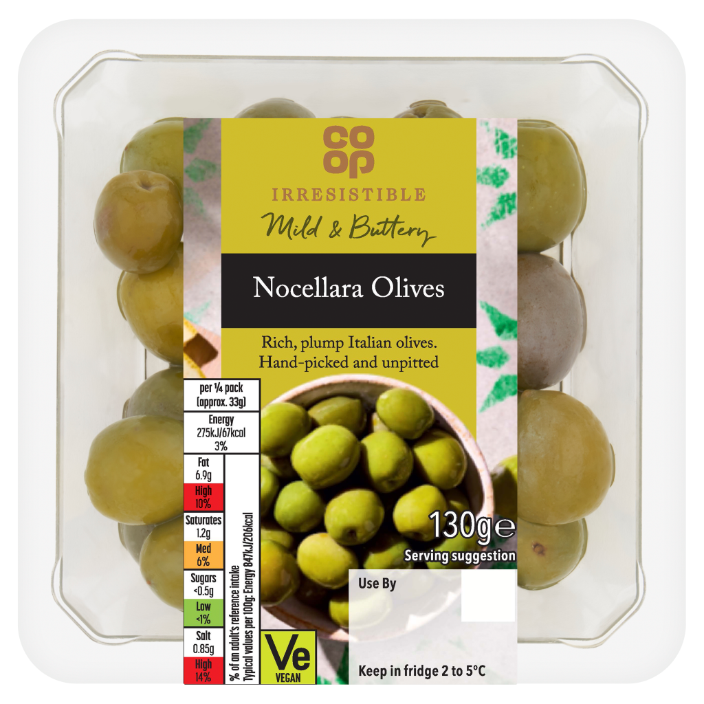 Co-op Irresistible Nocellara Olives 130g | Co-op delivery