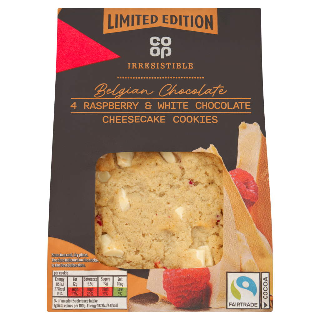 Co-op Irresistible Limited Edition 4 Raspberry & White Chocolate