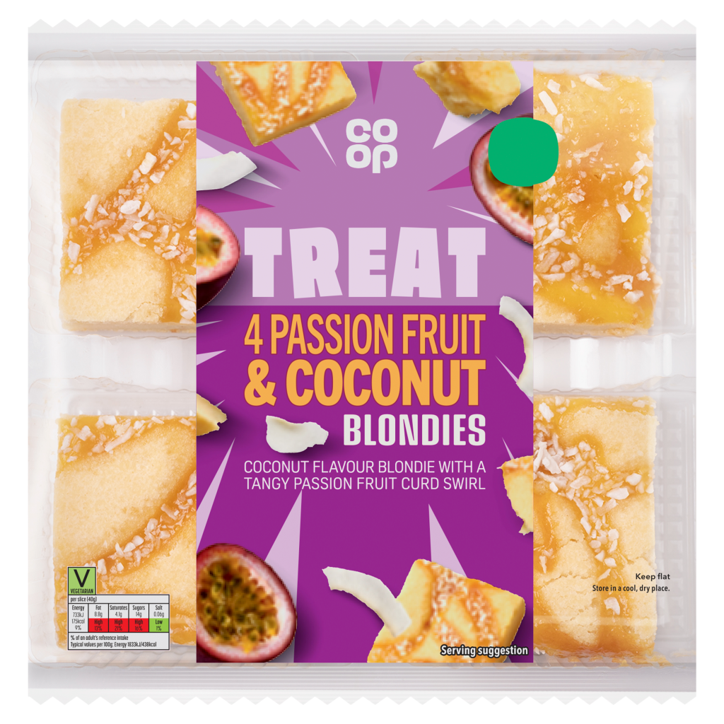Co-op Treat 4 Passion Fruit & Coconut Blondies | Co-op delivery