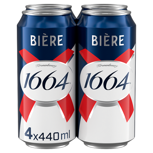 Kronenbourg 1664 Biere Beer Lager 4x568ml Pint Can | Co-op delivery