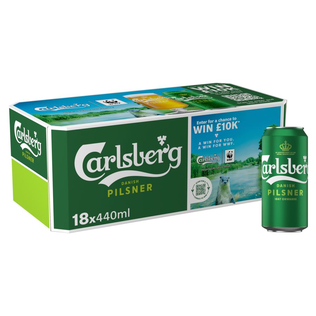 Carlsberg Danish Pilsner Lager Beer 18 x 440ml Can | Co-op delivery