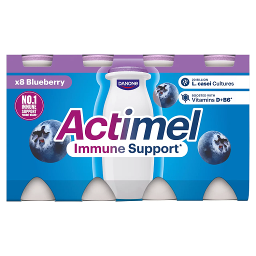 Actimel Strawberry Immune Support Yoghurt Drink Multipack, 8x100g