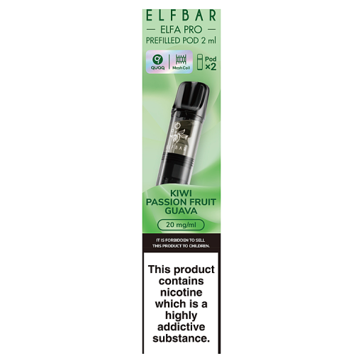 randm fumot 12000 Elfbar 2 Elfa Pro Prefilled Pod Kiwi Passion Fruit Guava 2ml
