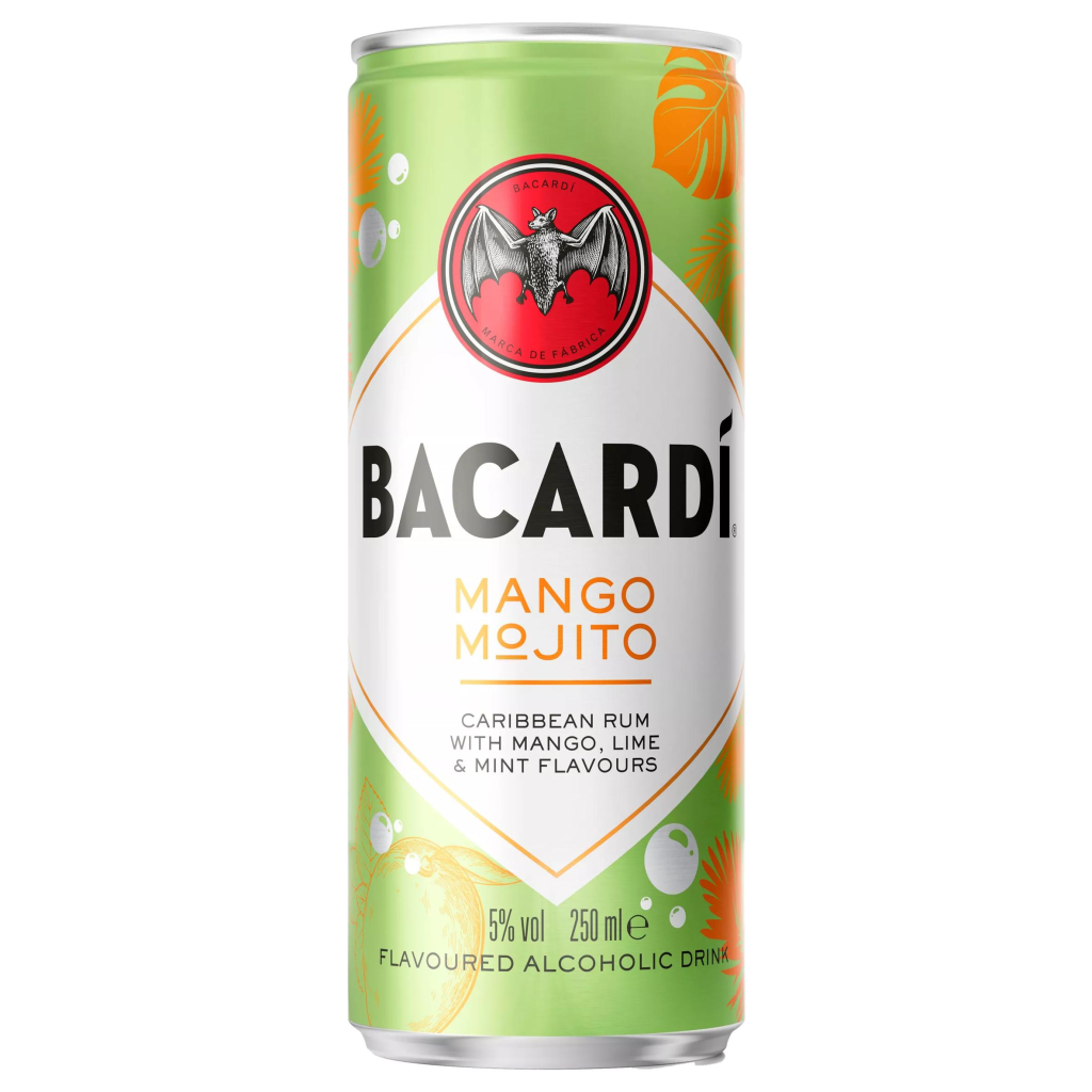 BACARDÍ Mango Mojito Premix Rum Cocktail, 25cl Co-op delivery - Main Image