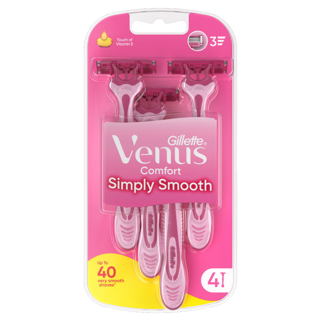 Gillette Venus Comfort Smooth Razors, Pack Of 4 | Co-op delivery